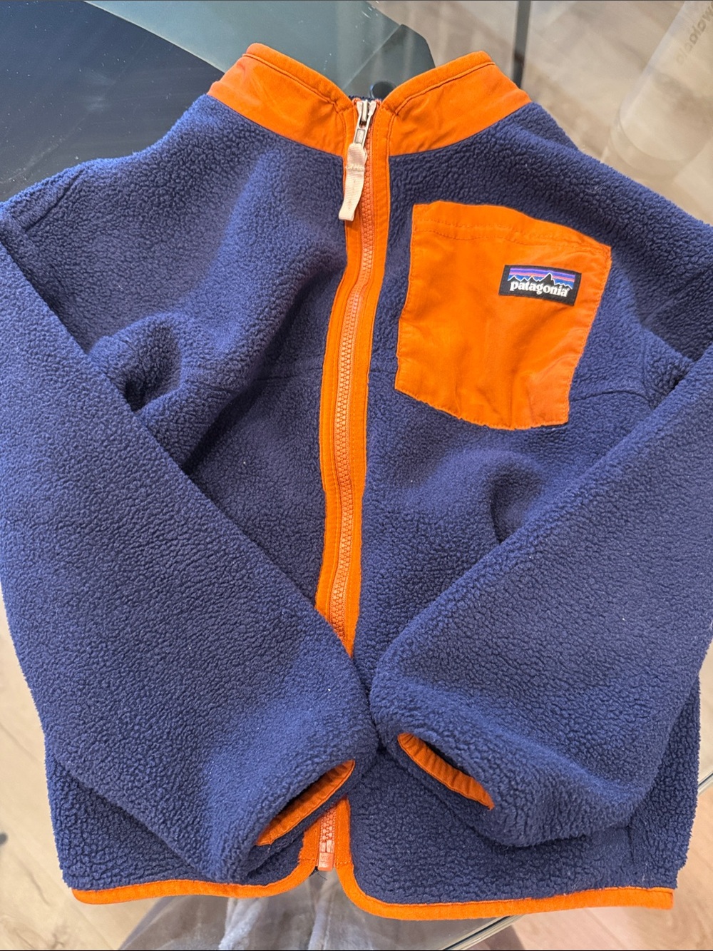 Patagonia Navy & Orange Full-Zip Fleece Jacket